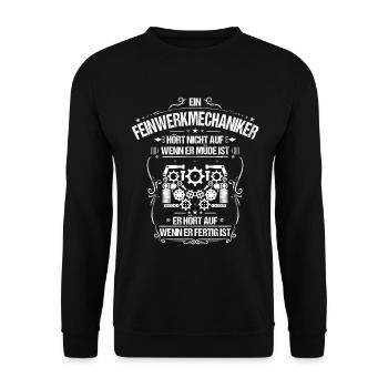 Feinwerkmechaniker/Feinwerk/Feinwerkmechanik - Unisex Pullover - Schwarz - Vorne - Alina (178cm) & Michal (187cm)
