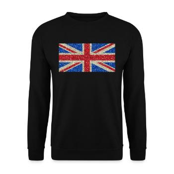 bannière drapeau britannique Glitter fierté locale - Sweat-shirt Unisexe - noir - Devant - Alina (178cm) & Michal (187cm)