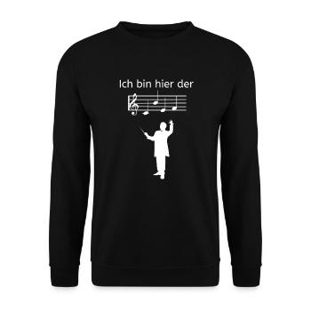 Ich bin hier der Chef - Unisex Pullover - Schwarz - Vorne - Alina (178cm) & Michal (187cm)