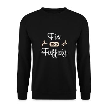 50. Geburtstag 50 Jahre alt Fuffzig Jahrgang 1971 - Unisex Pullover - Schwarz - Vorne - Alina (178cm) & Michal (187cm)