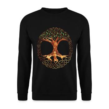 Yggdrasil World Tree World Ash Nordic - Unisex Sweatshirt - black - Front - Alina (178cm) & Michal (187cm)