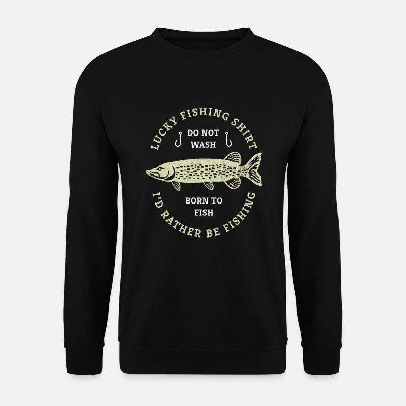 Das ist mein Glücks Shirt Angler Fischerspruch - Unisex Pullover - Schwarz
