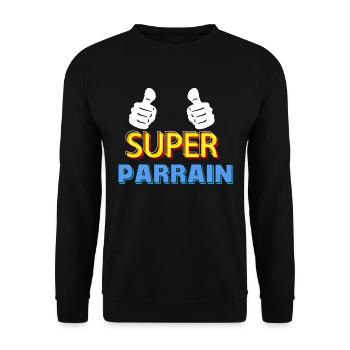 Super Parrain De La Part Des Filleuls Neveux - Sweat-shirt Unisexe - noir - Devant - Alina (178cm) & Michal (187cm)