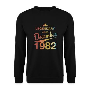 Legendär 40. Geburtstag Dezember 1982 Jahrgang 82 - Unisex Pullover - Schwarz - Vorne - Alina (178cm) & Michal (187cm)
