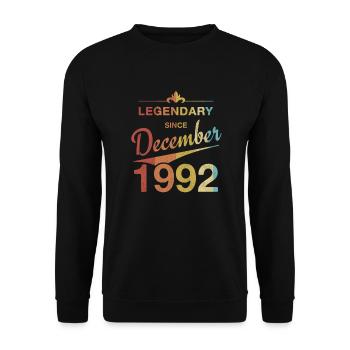 30th birthday Legendary December 1992 Vintage 92 - Unisex Sweatshirt - black - Front - Alina (178cm) & Michal (187cm)