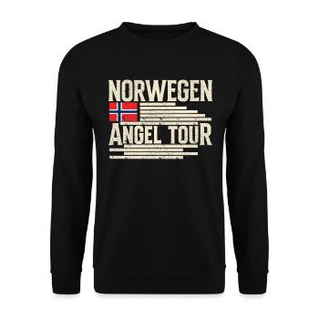 Norwegen Angeltour - Unisex Pullover - Schwarz - Vorne - Alina (178cm) & Michal (187cm)