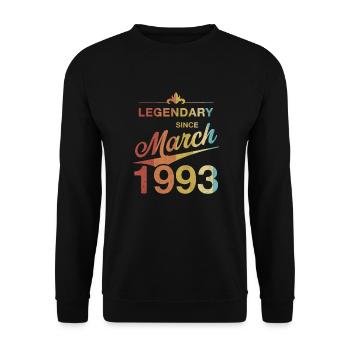 30. Geburtstag Legendär März 1993 Jahrgang 93 - Unisex Pullover - Schwarz - Vorne - Alina (178cm) & Michal (187cm)