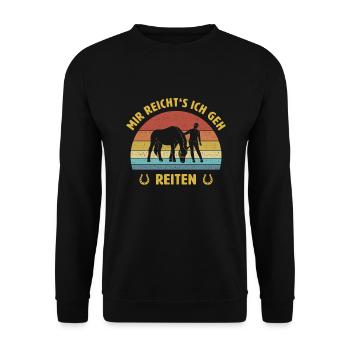 Mir reichts ich geh Reiten Pferde Reiter Design - Unisex Pullover - Schwarz - Vorne - Alina (178cm) & Michal (187cm)