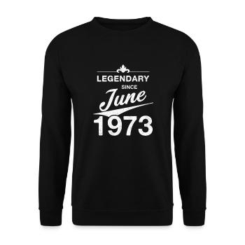 50e anniversaire Légendaire Juin 1973 Année 73 - Sweat-shirt Unisexe - noir - Devant - Alina (178cm) & Michal (187cm)