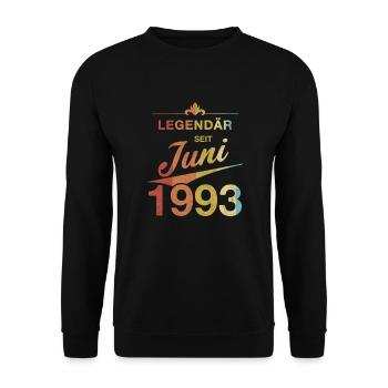 30. Geburtstag Legendär Juni 1993 Jahrgang 93 - Unisex Pullover - Schwarz - Vorne - Alina (178cm) & Michal (187cm)