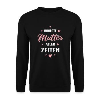 Coolste Mutter aller Zeiten Muttertag Geschenk - Unisex Pullover - Schwarz - Vorne - Alina (178cm) & Michal (187cm)