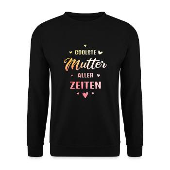 Coolste Mutter aller Zeiten Muttertag Geschenk - Unisex Pullover - Schwarz - Vorne - Alina (178cm) & Michal (187cm)