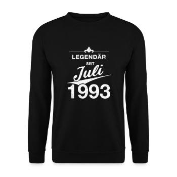 30. Geburtstag Legendär Juli 1993 Jahrgang 93 - Unisex Pullover - Schwarz - Vorne - Alina (178cm) & Michal (187cm)