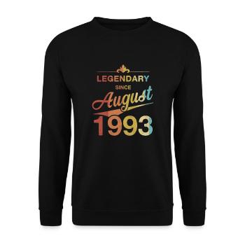 30th Birthday Legendary August 1993 Volume 93 - Unisex Sweatshirt - black - Front - Alina (178cm) & Michal (187cm)