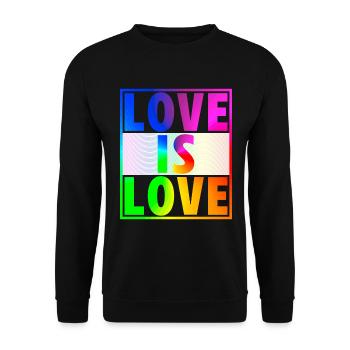 Love is Love LGBT Shirt - Celebrate diversity - Unisex Sweatshirt - black - Front - Alina (178cm) & Michal (187cm)
