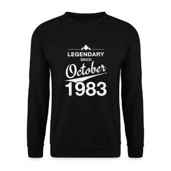 40. Geburtstag Legendär Oktober 1983 Jahrgang 83 - Unisex Pullover - Schwarz - Vorne - Alina (178cm) & Michal (187cm)
