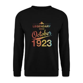 100 Birthday Legendary October 1923 Volume 23 - Unisex Sweatshirt - black - Front - Alina (178cm) & Michal (187cm)