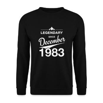40th Birthday Legendary December 1983 Volume 83 - Unisex Sweatshirt - black - Front - Alina (178cm) & Michal (187cm)