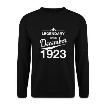 100 Geburtstag Legendär Dezember 1923 Jahrgang 23 - Unisex Pullover - Schwarz - Vorne - Alina (178cm) & Michal (187cm)