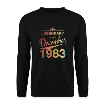 40. Geburtstag Legendär Dezember 1983 Jahrgang 83 - Unisex Pullover - Schwarz - Vorne - Alina (178cm) & Michal (187cm)