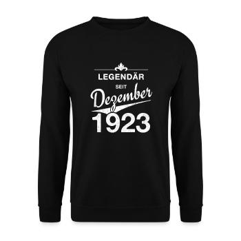 100 Geburtstag Legendär Dezember 1923 Jahrgang 23 - Unisex Pullover - Schwarz - Vorne - Alina (178cm) & Michal (187cm)