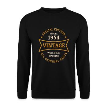 70ème Anniversaire Millésime 1954 Millésime 70 ans - Sweat-shirt Unisexe - noir - Devant - Alina (178cm) & Michal (187cm)