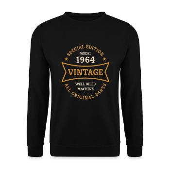 60ème anniversaire Millésime 1964 Millésime 60 ans - Sweat-shirt Unisexe - noir - Devant - Alina (178cm) & Michal (187cm)