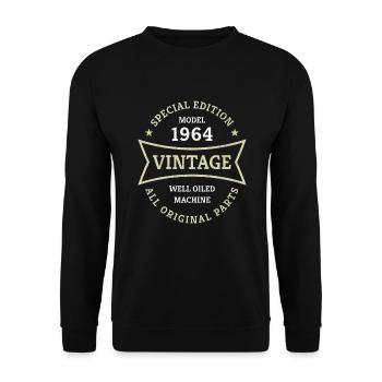 60th Birthday Vintage 1964 Vintage 60 Years - Unisex Sweatshirt - black - Front - Alina (178cm) & Michal (187cm)