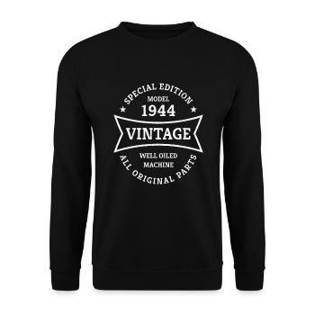 80ème anniversaire Millésime 1944 Millésime 80 ans - Sweat-shirt Unisexe - noir - Devant - Alina (178cm) & Michal (187cm)