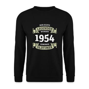De vraies légendes sont nées en 1954 70e anniversaire - Sweat-shirt Unisexe - noir - Devant - Alina (178cm) & Michal (187cm)