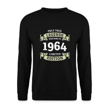 Real legends were born in 1964 60th birthday - Unisex Sweatshirt - black - Front - Alina (178cm) & Michal (187cm)