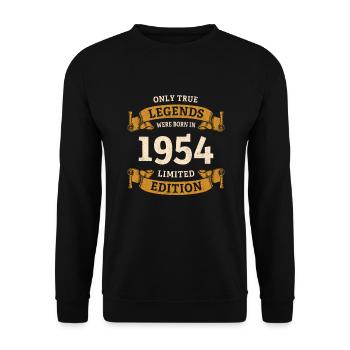 De vraies légendes sont nées en 1954 70e anniversaire - Sweat-shirt Unisexe - noir - Devant - Alina (178cm) & Michal (187cm)