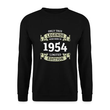 De vraies légendes sont nées en 1954 70e anniversaire - Sweat-shirt Unisexe - noir - Devant - Alina (178cm) & Michal (187cm)