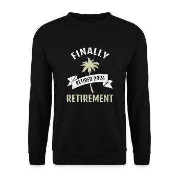 Enfin la rente de retraite 2024 cadeau pour les retraités - Sweat-shirt Unisexe - noir - Devant - Alina (178cm) & Michal (187cm)
