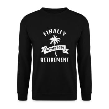 Enfin la rente de retraite 2024 cadeau pour les retraités - Sweat-shirt Unisexe - noir - Devant - Alina (178cm) & Michal (187cm)