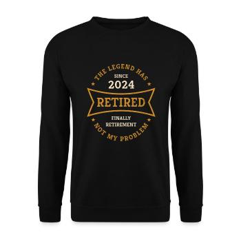 Retirement 2024: Finally retirement gift for pensioners - Unisex Sweatshirt - black - Front - Alina (178cm) & Michal (187cm)