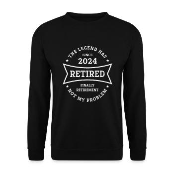 Retirement 2024: Finally retirement gift for pensioners - Unisex Sweatshirt - black - Front - Alina (178cm) & Michal (187cm)