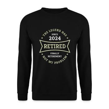 Retirement 2024: Finally retirement gift for pensioners - Unisex Sweatshirt - black - Front - Alina (178cm) & Michal (187cm)