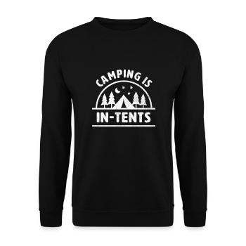 Le camping est dans des tentes Drôle de campeur disant tente - Sweat-shirt Unisexe - noir - Devant - Alina (178cm) & Michal (187cm)