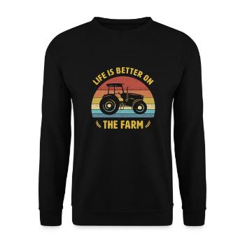 La vie est meilleure sur la conception du tracteur agricole - Sweat-shirt Unisexe - noir - Devant - Alina (178cm) & Michal (187cm)