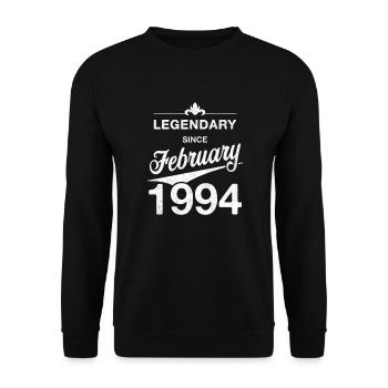 30th Birthday Legendary February 1994 Volume 94 - Unisex Sweatshirt - black - Front - Alina (178cm) & Michal (187cm)