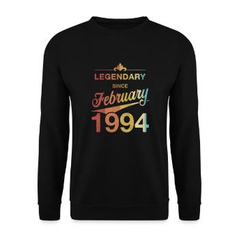 30th Birthday Legendary February 1994 Volume 94 - Unisex Sweatshirt - black - Front - Alina (178cm) & Michal (187cm)