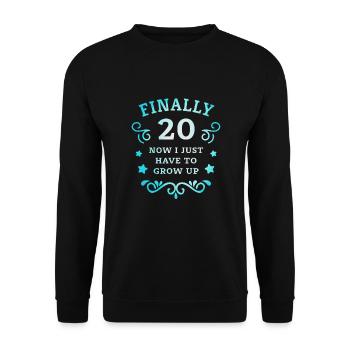 Enfin 20e anniversaire en grandissant - Sweat-shirt Unisexe - noir - Devant - Alina (178cm) & Michal (187cm)