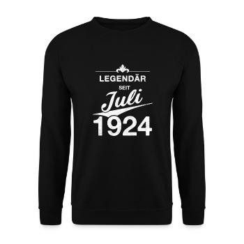 100e anniversaire Légendaire depuis juillet 1924 - Sweat-shirt Unisexe - noir - Devant - Alina (178cm) & Michal (187cm)