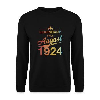 100e anniversaire Légendaire depuis août 1924 - Sweat-shirt Unisexe - noir - Devant - Alina (178cm) & Michal (187cm)