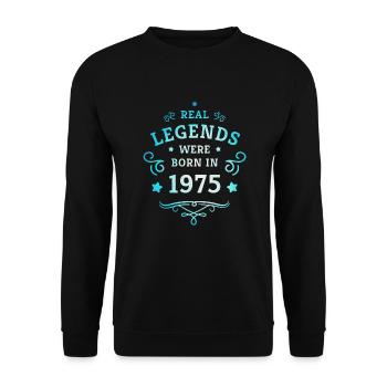 50e anniversaire Les légendes sont nées en 1975 - Sweat-shirt Unisexe - noir - Devant - Alina (178cm) & Michal (187cm)