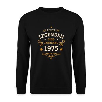 50e anniversaire Les légendes sont nées en 1975 - Sweat-shirt Unisexe - noir - Devant - Alina (178cm) & Michal (187cm)