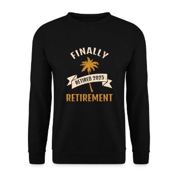Enfin un cadeau de pension de retraite 2025 pour les retraités - Sweat-shirt Unisexe - noir - Devant - Alina (178cm) & Michal (187cm)