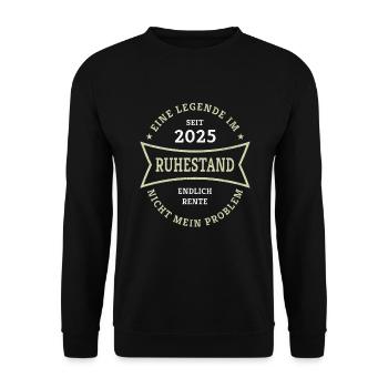 Retirement 2025 Finally Pension Gift for Pensioners - Unisex Sweatshirt - black - Front - Alina (178cm) & Michal (187cm)