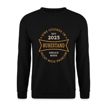Retraite 2025 Enfin un cadeau de retraite pour les retraités - Sweat-shirt Unisexe - noir - Devant - Alina (178cm) & Michal (187cm)